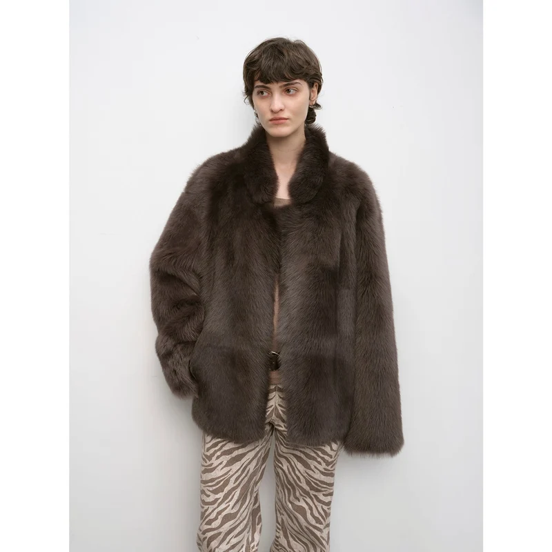 "Heartbeat Mark" Tuscany sheepskin women's short fur coat