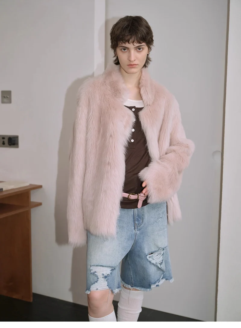 "Heartbeat Mark" Tuscany sheepskin women's short fur coat