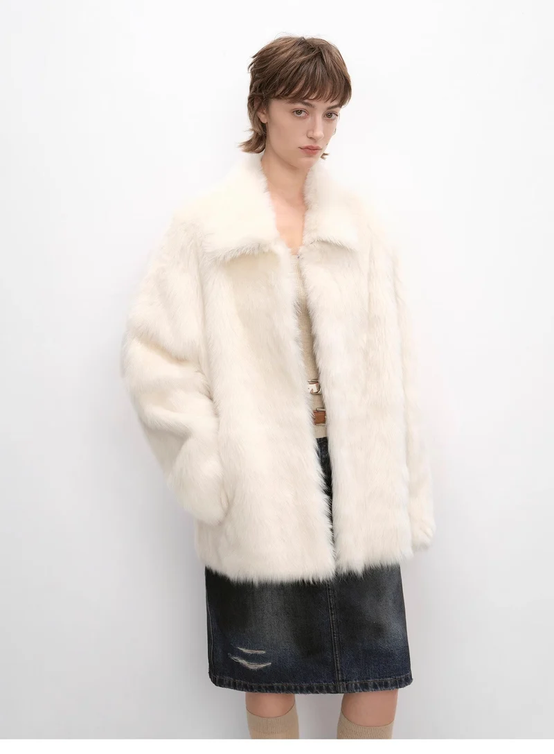 "Autumn Exclusive" Imported Tuscan sheepskin short lapel fur coat