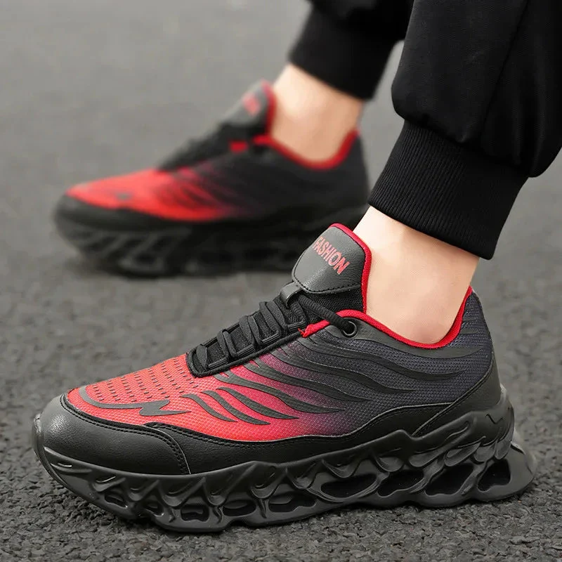Men's Lace-up Sneakers Thick-Soled Vulcanized Outdoor Indoor Running Shoes