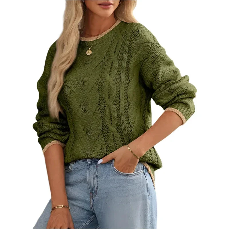 Women's Fashion Round Neck Multicolor Top