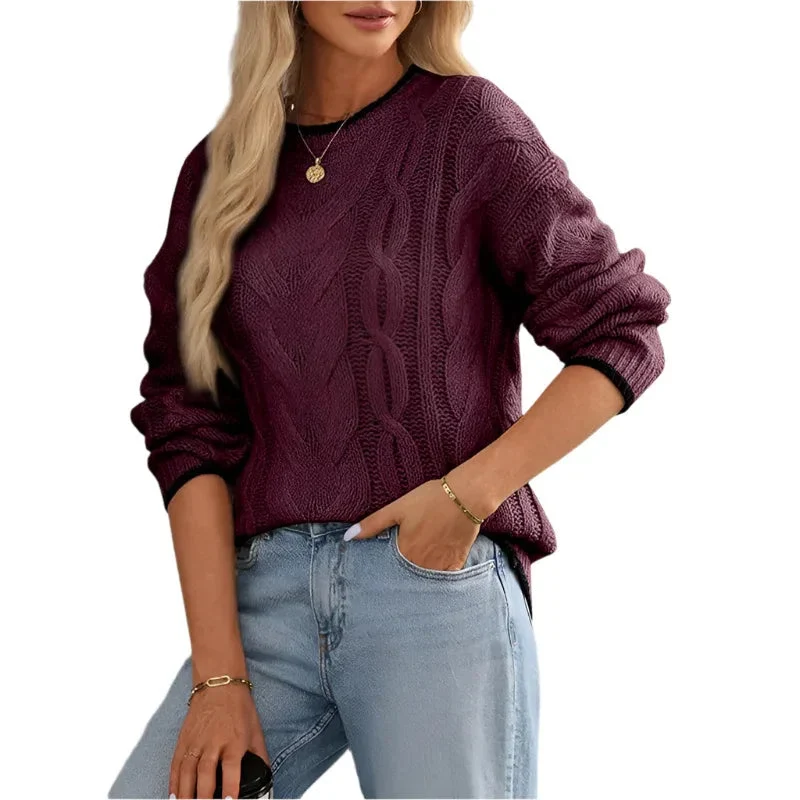 Women's Fashion Round Neck Multicolor Top