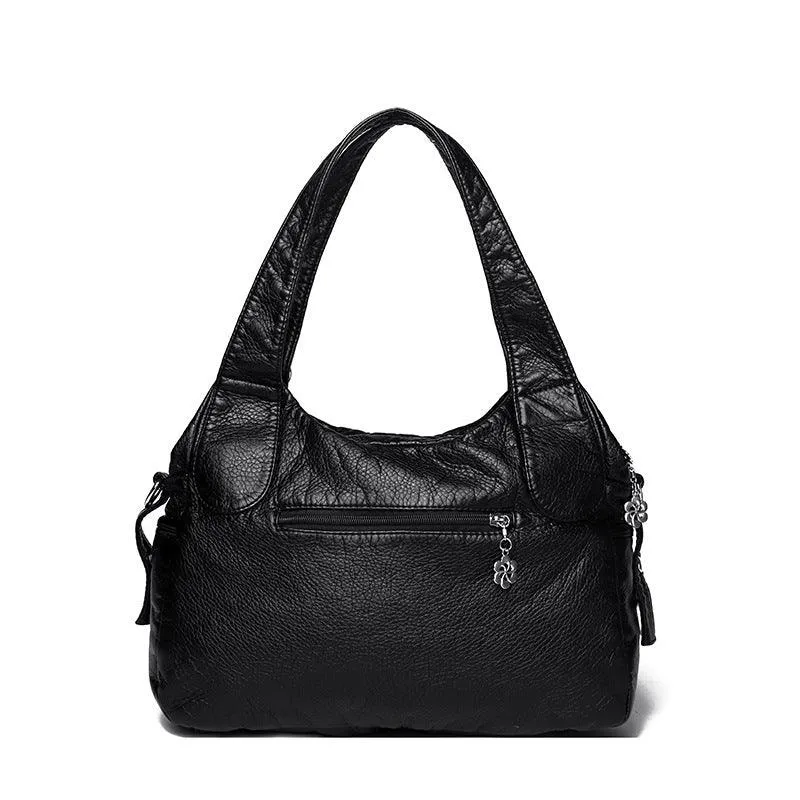 Women's Shoulder Bag Large Capacity Washed Leather Handbag