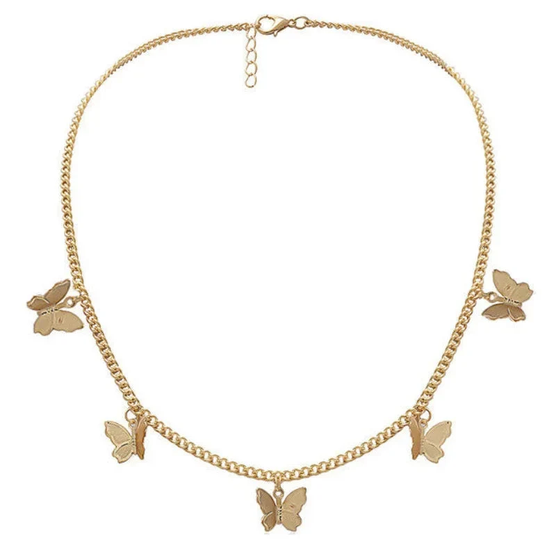 Women's Cute Fashion Golden Butterfly Pendants Necklace