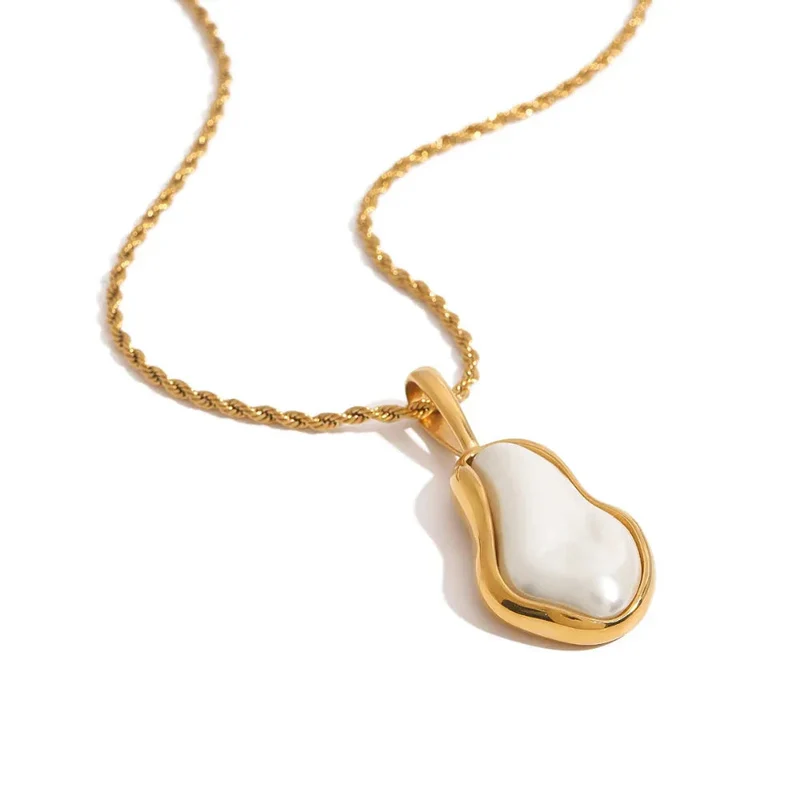 Stainless Steel Pearl Necklace For Women