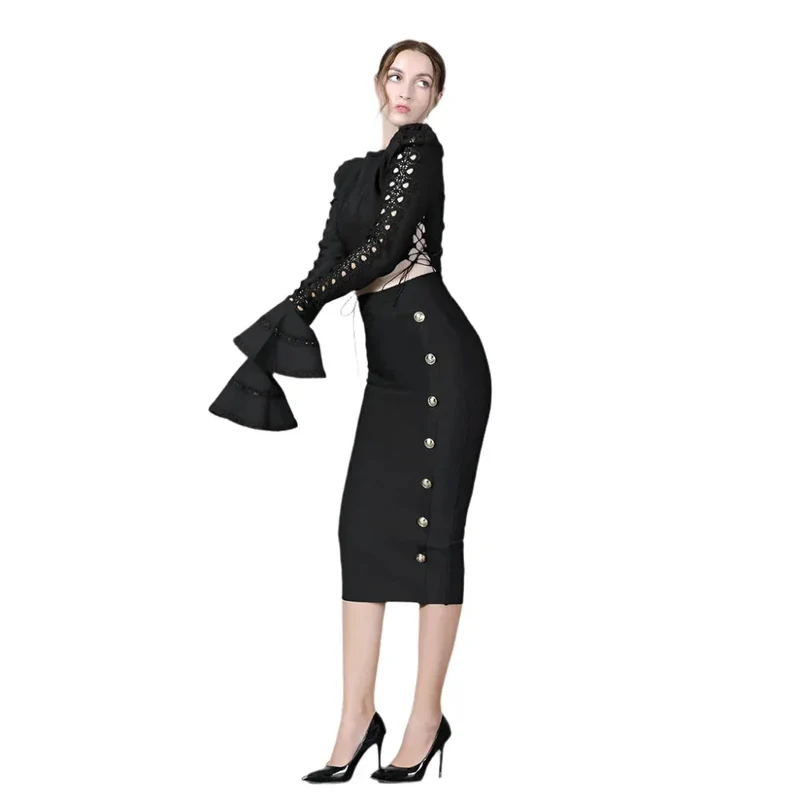 Slim Fit Bandage Temperament All-Match Hip Skirt