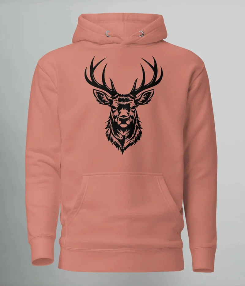 HOODIE NORTH BLACK DEER (PREMIUM)