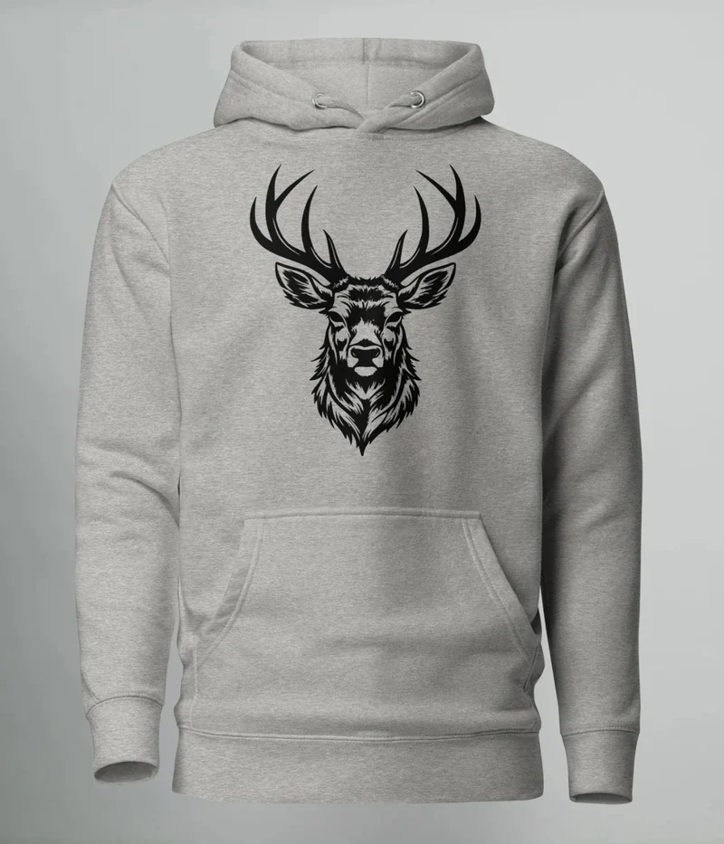 HOODIE NORTH BLACK DEER (PREMIUM)