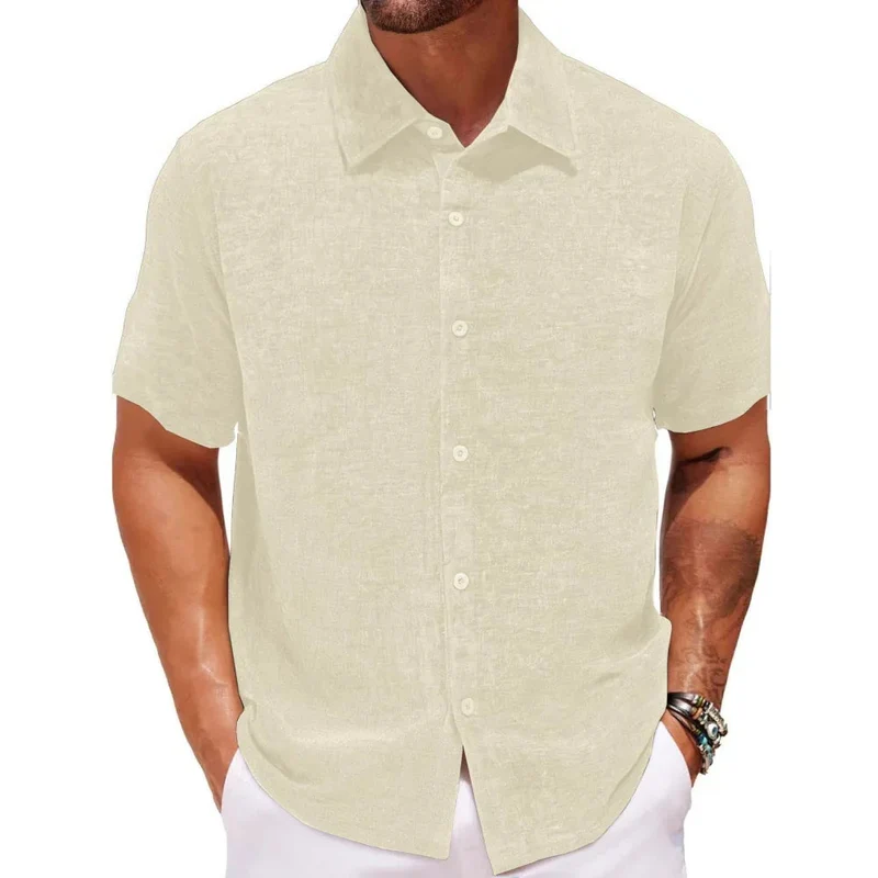 Men's Square Collar Short Sleeve Velvet Shirt