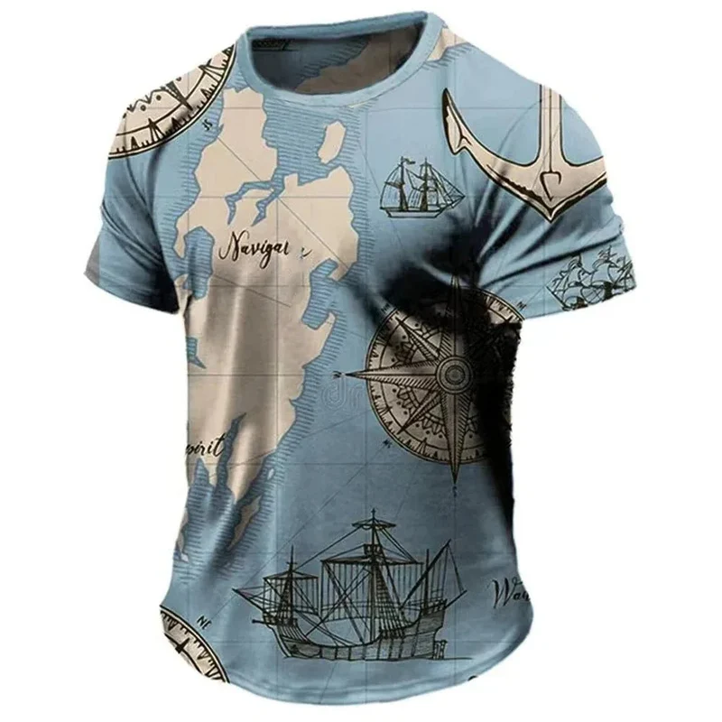 Men's Casual Loose Fit Short Sleeve T-Shirt With Round Neck
