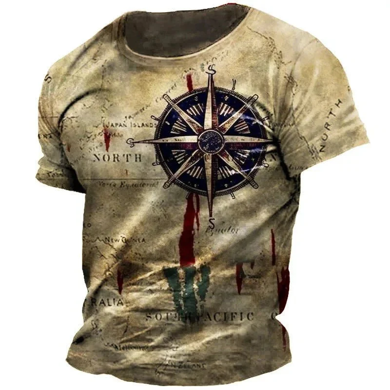 Men's Casual Loose Fit Short Sleeve T-Shirt With Round Neck