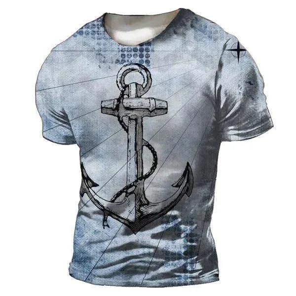 Men's Casual Loose Fit Short Sleeve T-Shirt With Round Neck