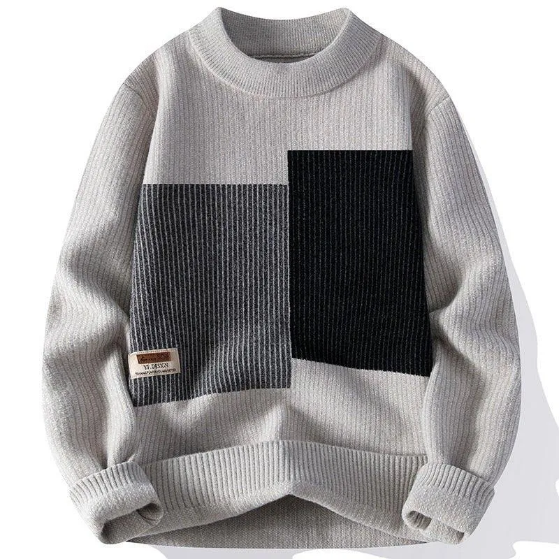 Men's Thickened Contrast Color Autumn And Winter Sweaters