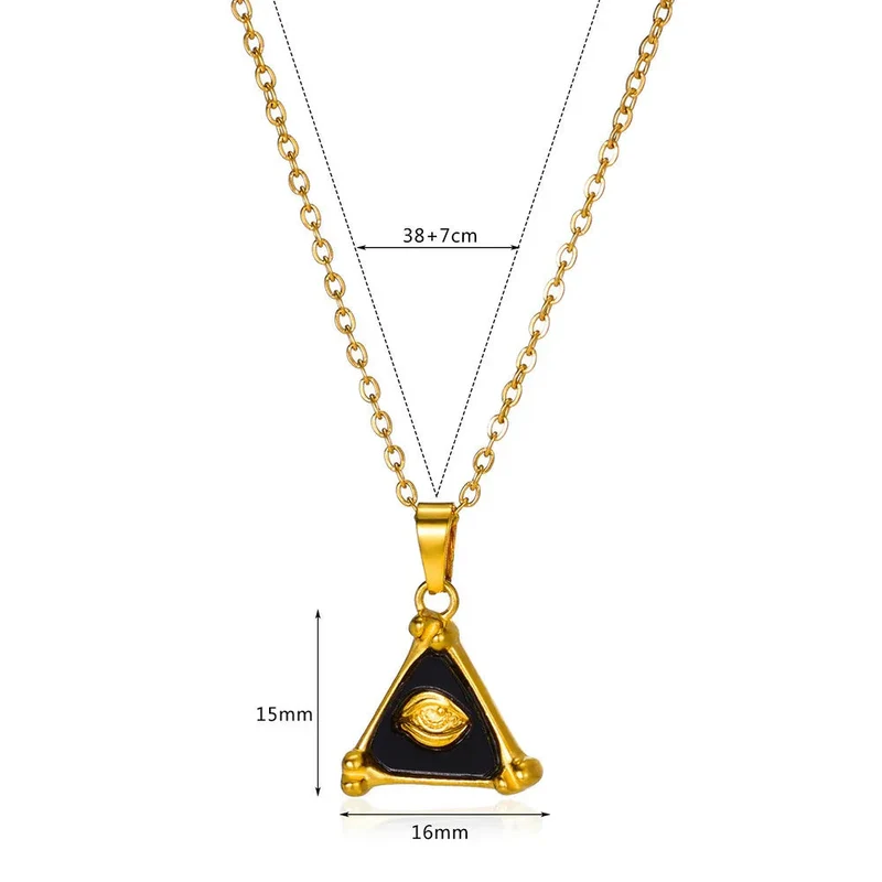 Fashion Triangle 18K Gold Stainless Steel Unisex Necklace