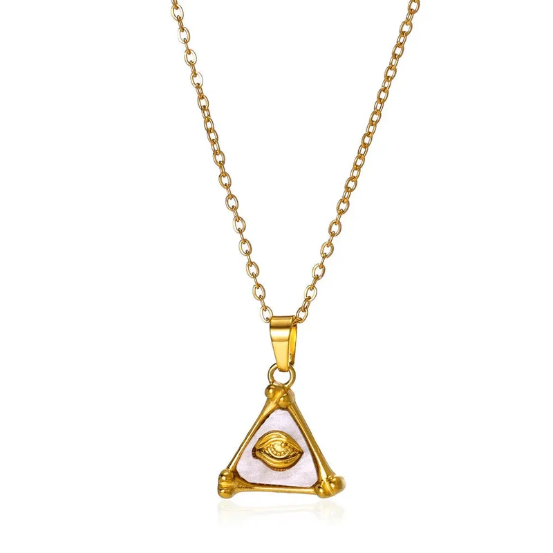 Fashion Triangle 18K Gold Stainless Steel Unisex Necklace