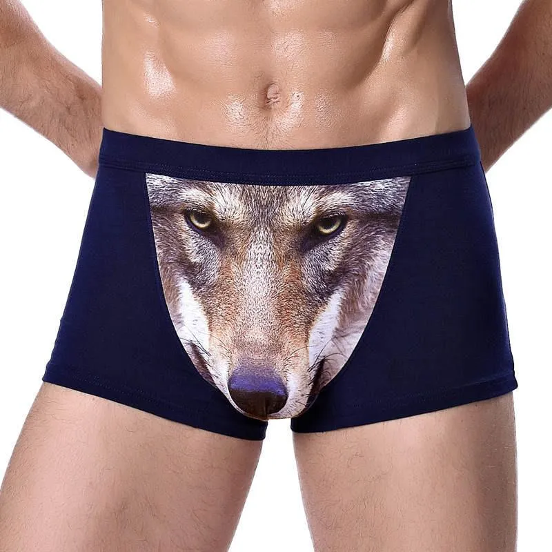 Four-horned Wolf Head Big Bird Sexy Men's Underpants Underwear