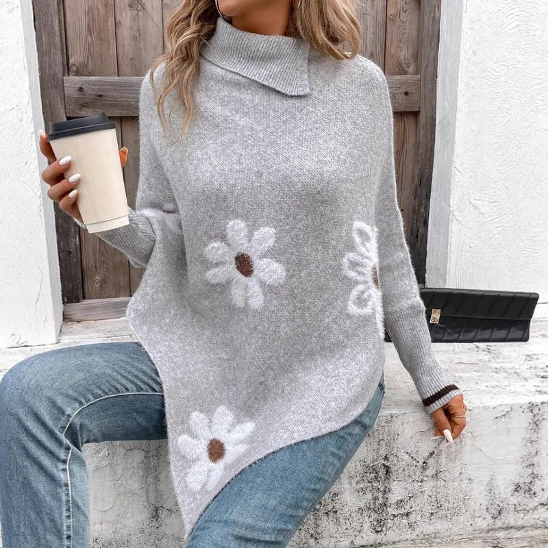 Pullover Flower Jacquard Women's Sweater