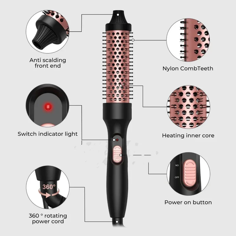 High Power Hair Straightener And Curling Iron Heating Brush For Hair Styling