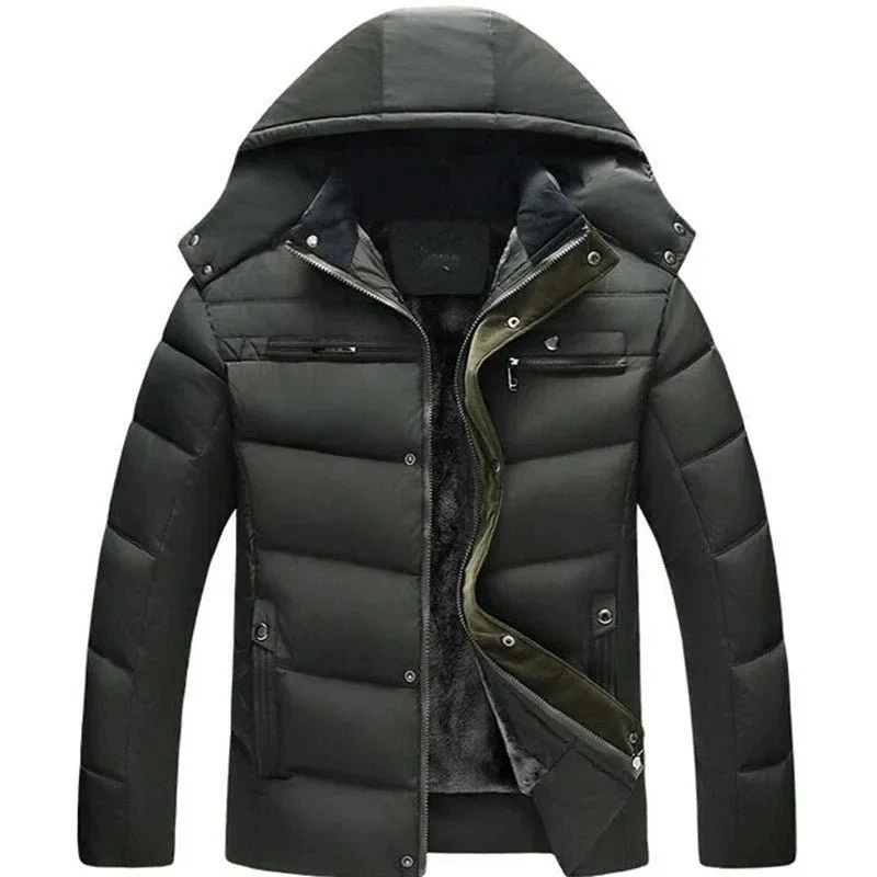 Hooded Slim Fit Down Padded Winter & Autumn Jacket For Men