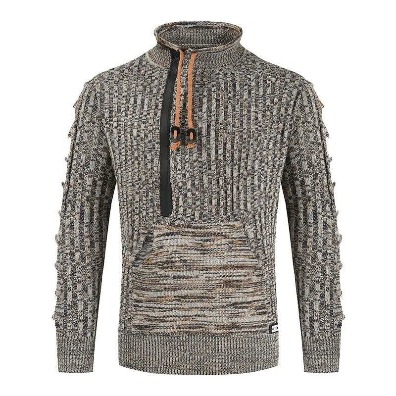 Autumn And Winter Loose Stand Collar Pullover Knitted Sweater For Men