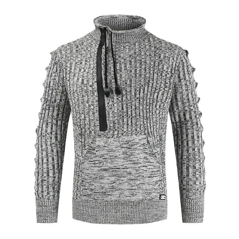 Autumn And Winter Loose Stand Collar Pullover Knitted Sweater For Men