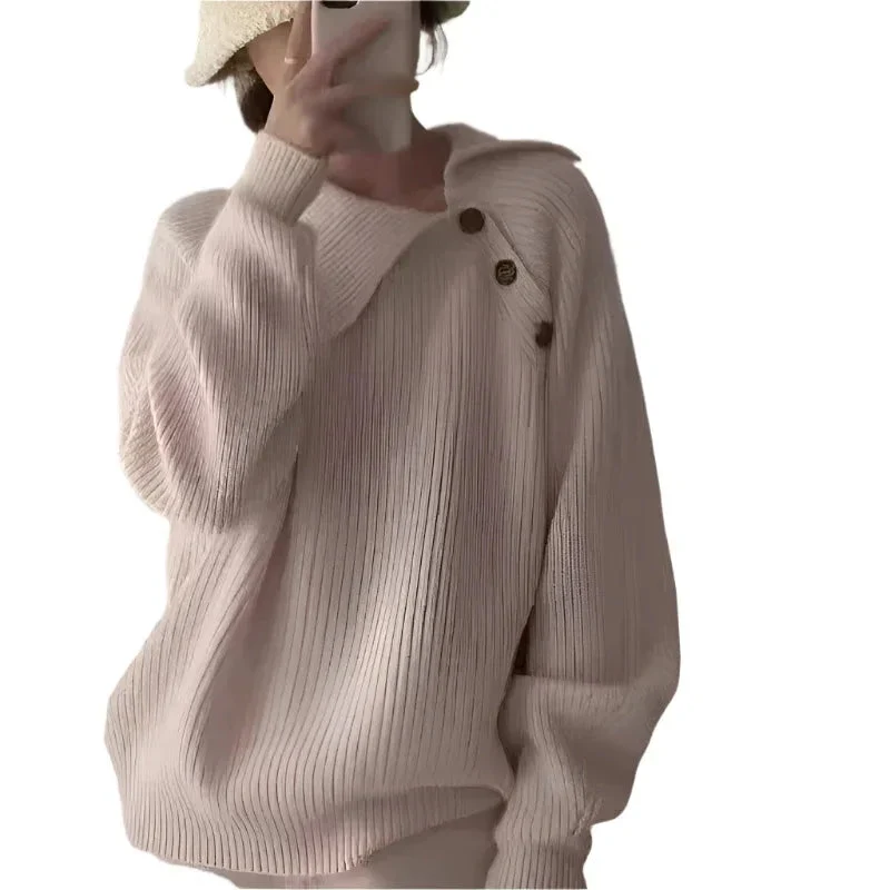 Irregular Knitted Pullover Top For Women