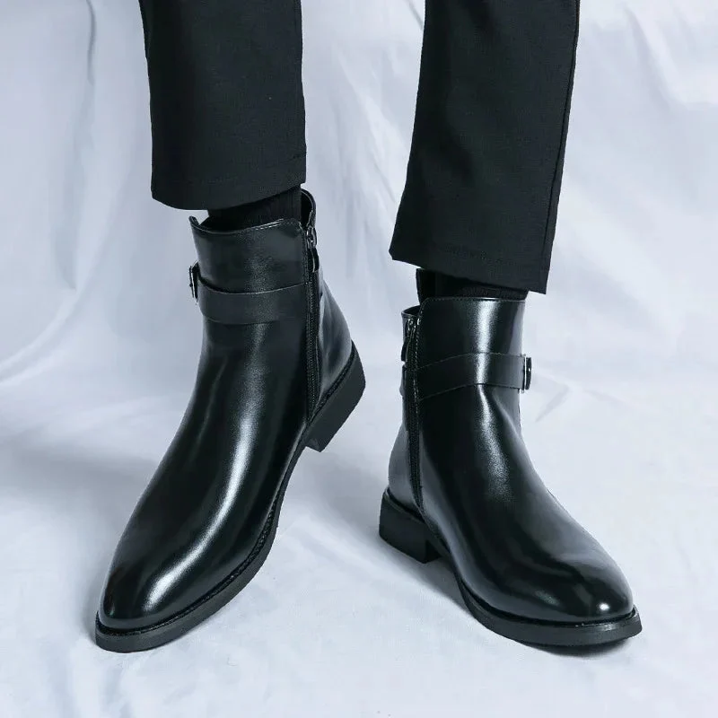 High-Top British Fall Winter Shoes Men's Western Boots