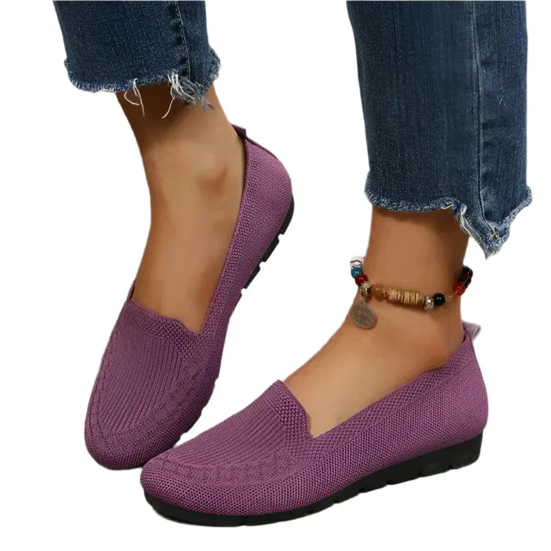 Casual Mesh Flats Shoes Fashion Solid Color Round Toe Loafers Cozy Lazy Shoes For Women