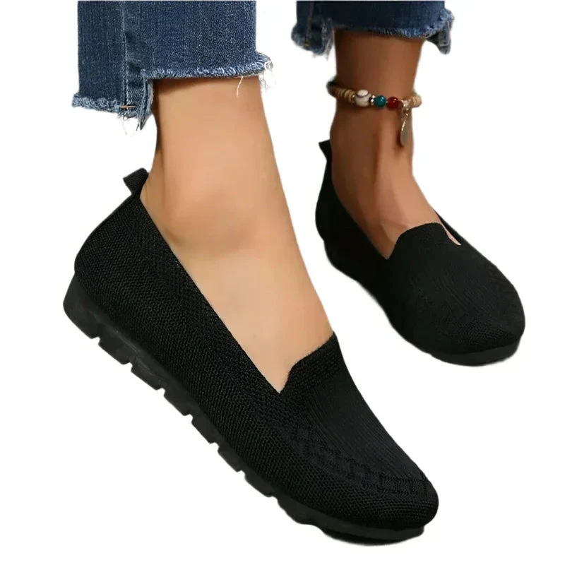 Casual Mesh Flats Shoes Fashion Solid Color Round Toe Loafers Cozy Lazy Shoes For Women