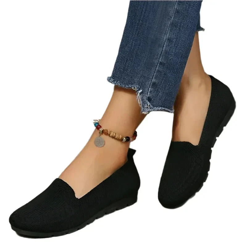 Casual Mesh Flats Shoes Fashion Solid Color Round Toe Loafers Cozy Lazy Shoes For Women