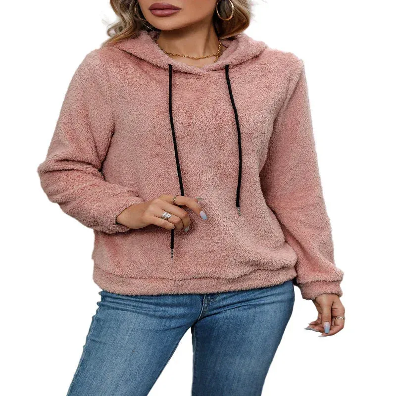 Fashion Tops Women's Double-Sided Velvet Solid Color Hoodies