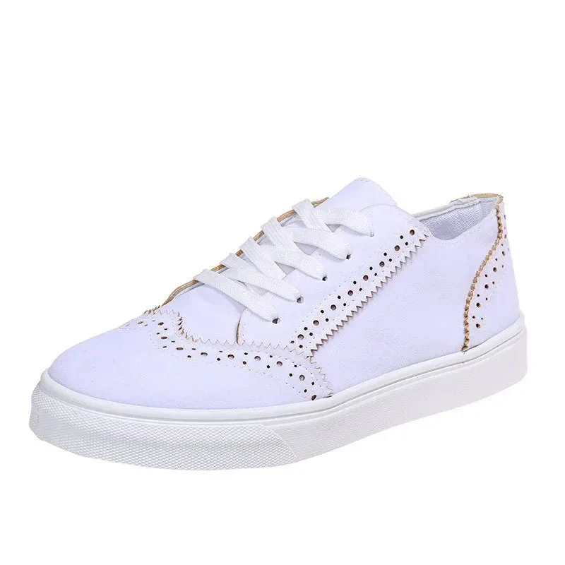 Round Toe Women's Lace-Up Shallow Flat Shoes