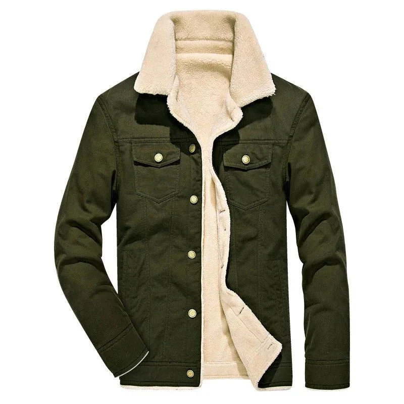 Men's Thick Velvet Winter Denim Jacket