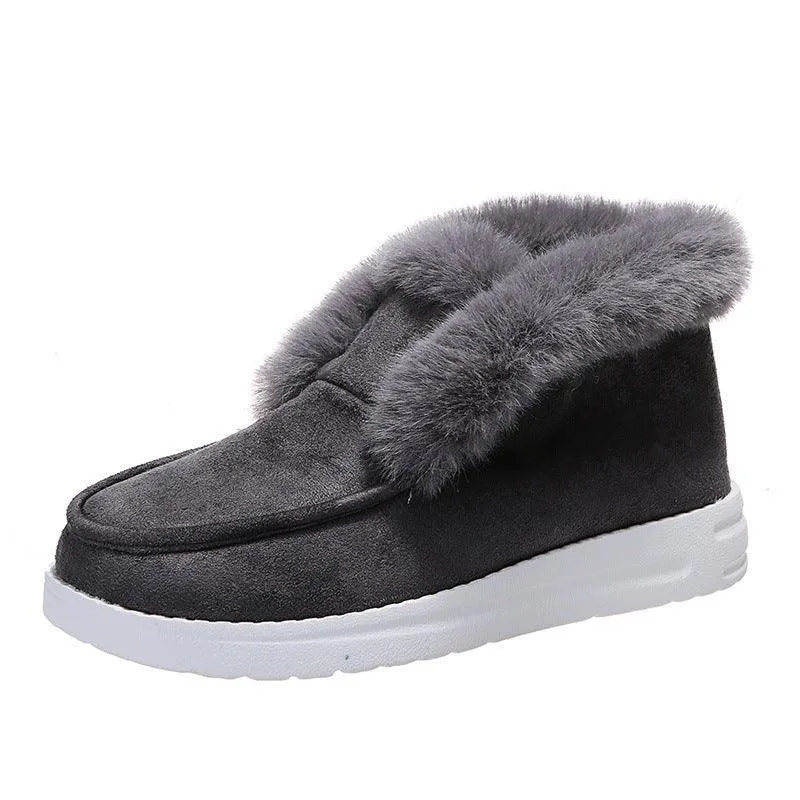 Snow Warm Winter Shoes Plush Fur Ankle Boots For Women