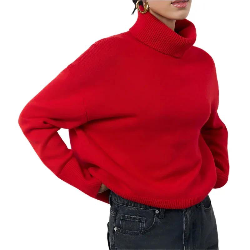 Winter Turtleneck Sweater Fashion Personality Long Sleeve Knitted Top Women's Clothing