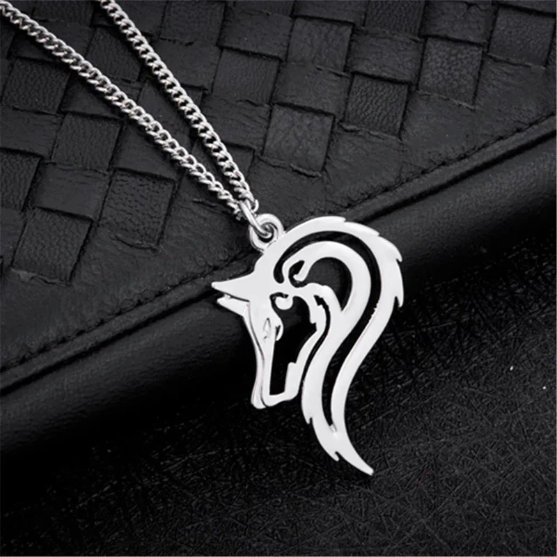 Men's Metal Alloy Wolf Head Pendant Necklace