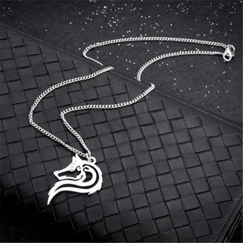 Men's Metal Alloy Wolf Head Pendant Necklace