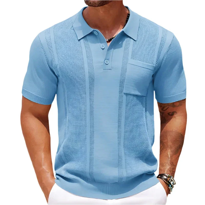 Men's Solid Color Short Sleeve Summer Polo Shirt