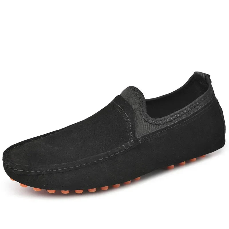 Casual Shoes Men Summer Moccasins Slip On Breathable Plus-Size Genuine-Leather Loafers