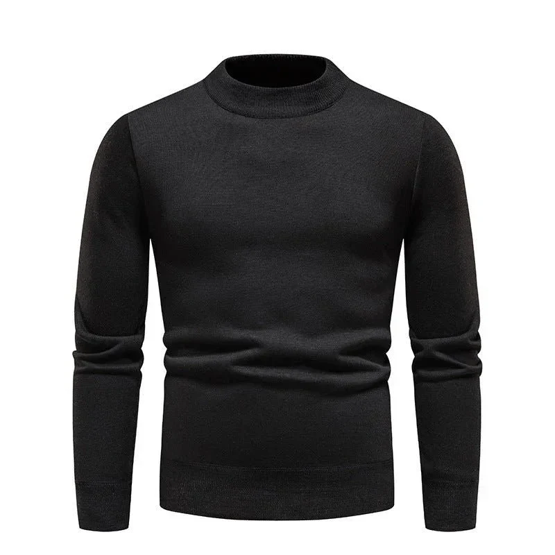 Men's Fleece-Lined Thick Round Neck Sweater