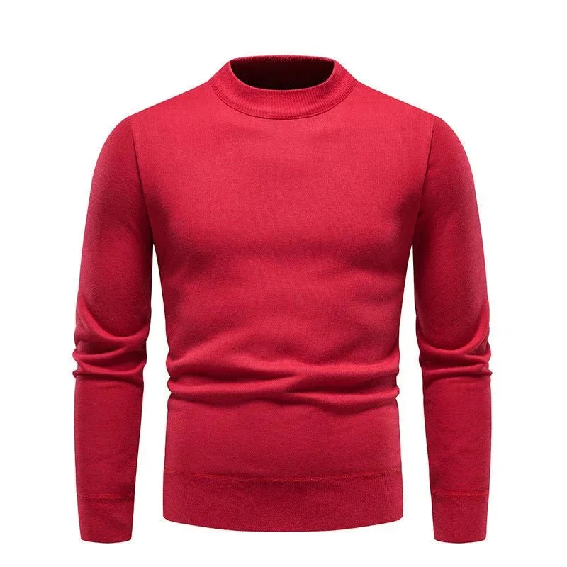 Men's Fleece-Lined Thick Round Neck Sweater