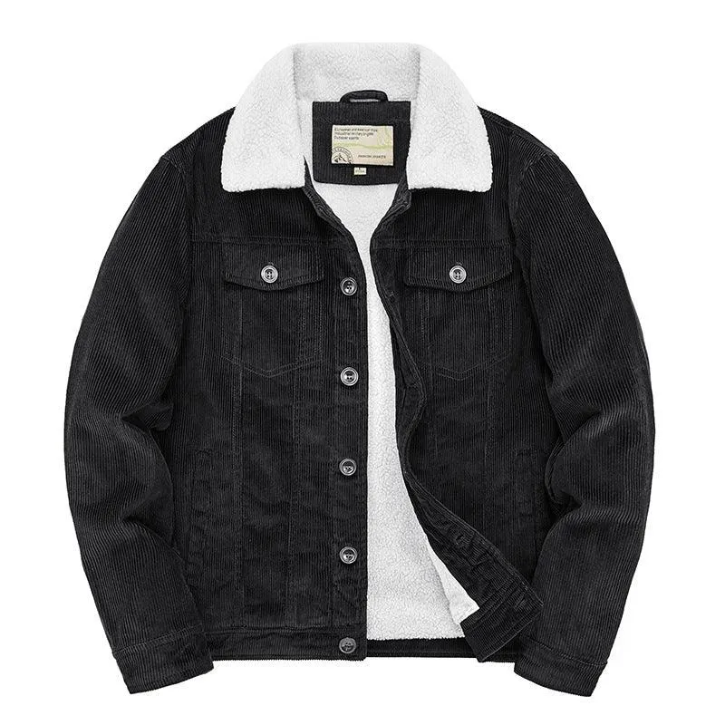 Men's Short Jacket, Fleece-Lined, Insulated Cotton-Padded Coat