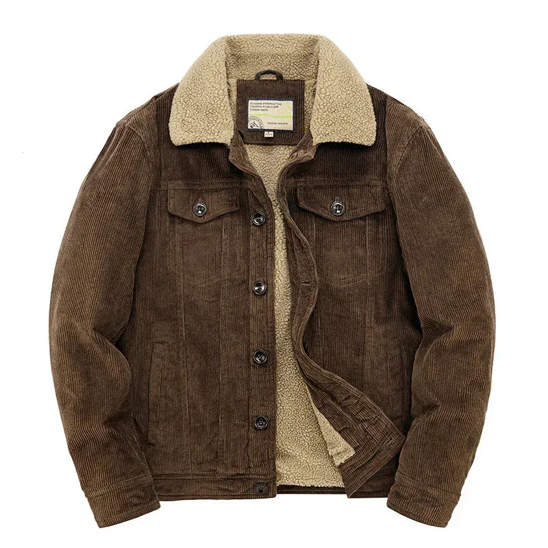 Men's Short Jacket, Fleece-Lined, Insulated Cotton-Padded Coat
