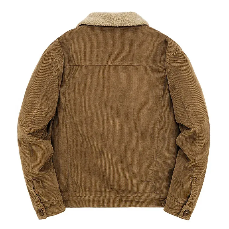 Men's Short Jacket, Fleece-Lined, Insulated Cotton-Padded Coat
