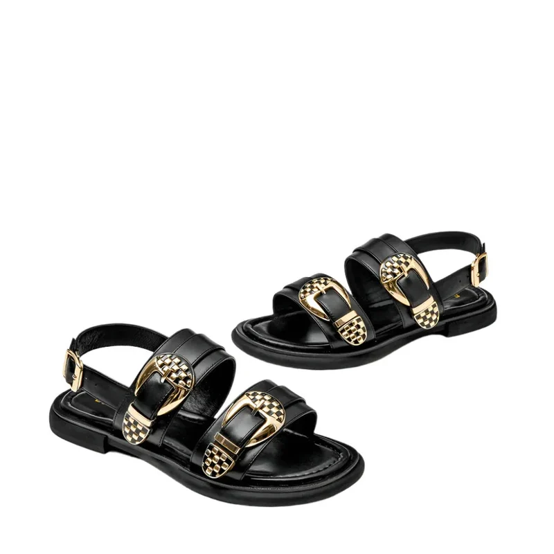 Summer Women's Shoes Flat Leather Roman Sandals