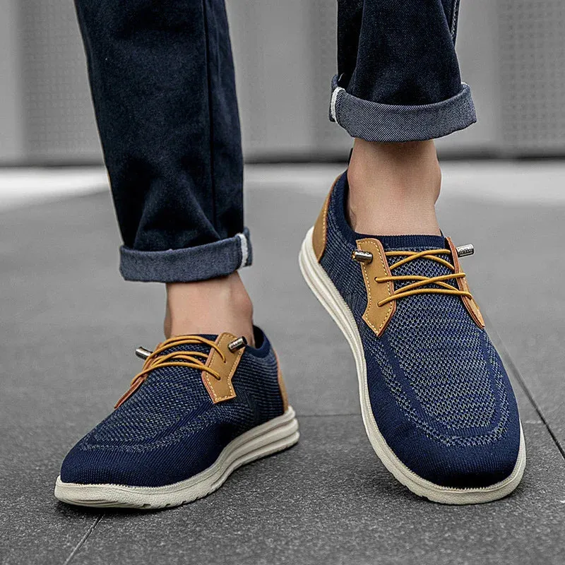 Casual Slip-On Mesh Shoes Lightweight Breathable Loafers Men Walking Running Sports Shoes