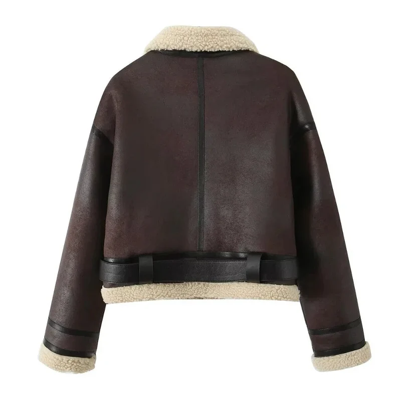 Fur Integrated Lapel Thickening Warm Double-Sided Casual Women's Jackets