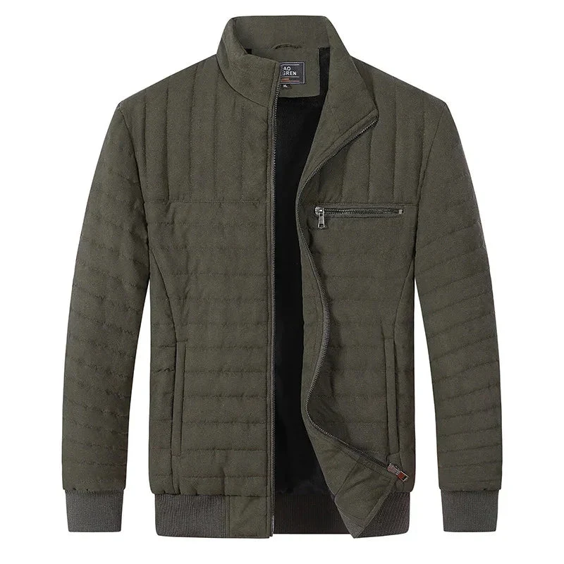 Men's Cotton-Padded Stand-Up Collar Jacket
