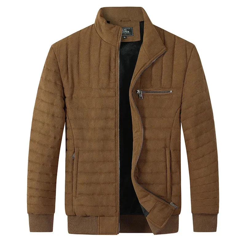 Men's Cotton-Padded Stand-Up Collar Jacket