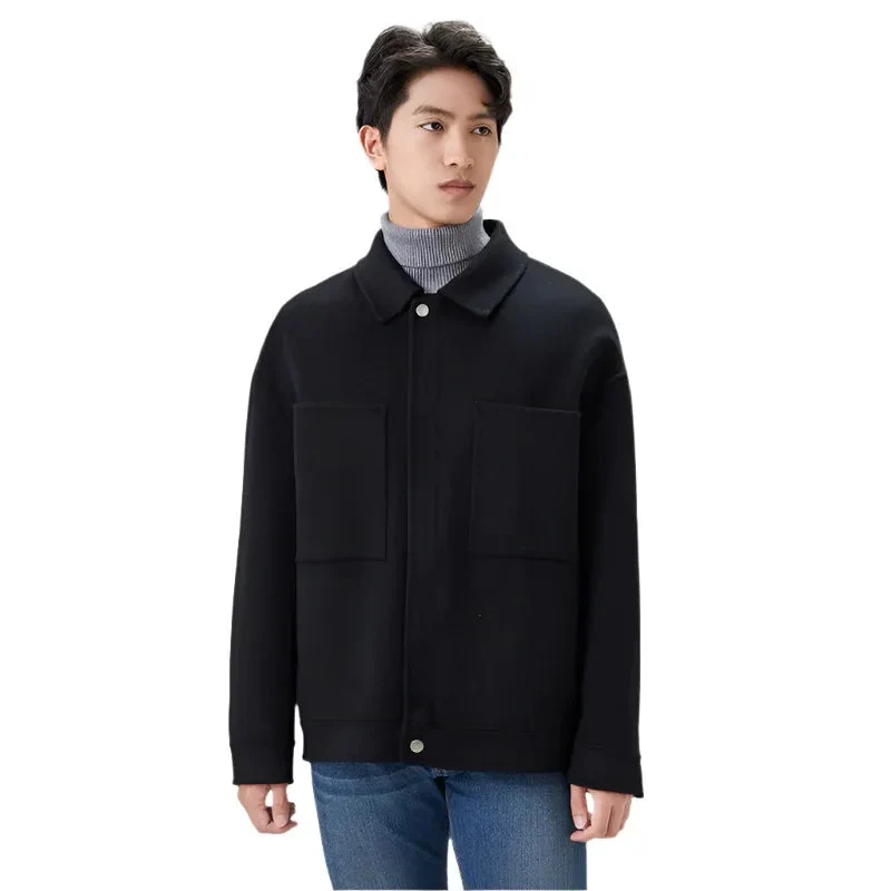 Double-Faced Men's Woolen Loose Fit Cashmere Jacket